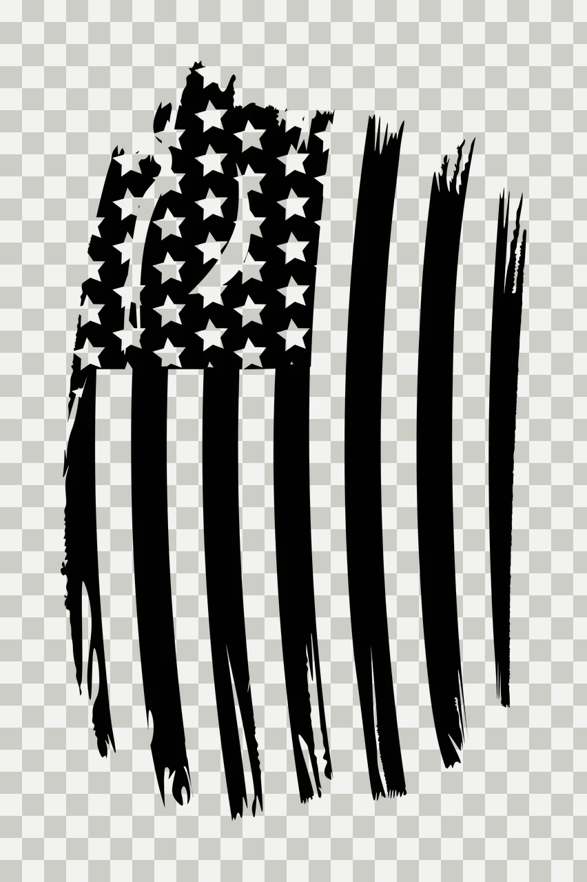 Black Flag Distressed Vertical American stars stripes plain background transparency and detail preview thumbnail