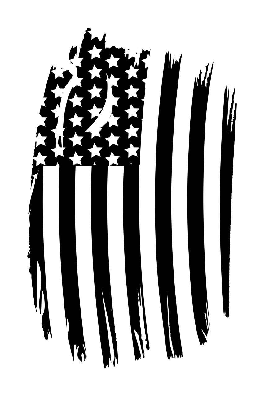 Black Flag Distressed Vertical American stars stripes plain background