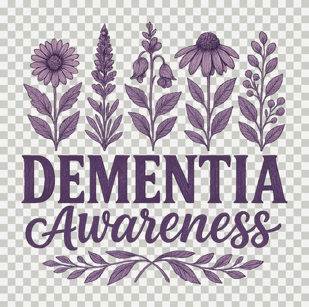 Dementia Awareness Purple Ribbon Design Alzheimer Support transparency and detail preview thumbnail