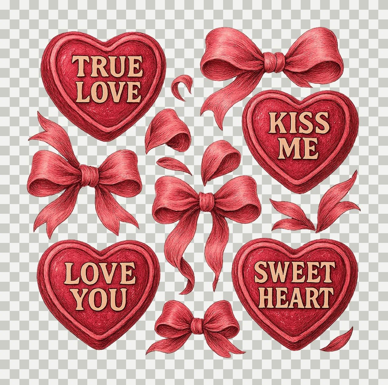 Valentines Day Coquette Heart Retro Sublimation Design transparency and detail preview thumbnail