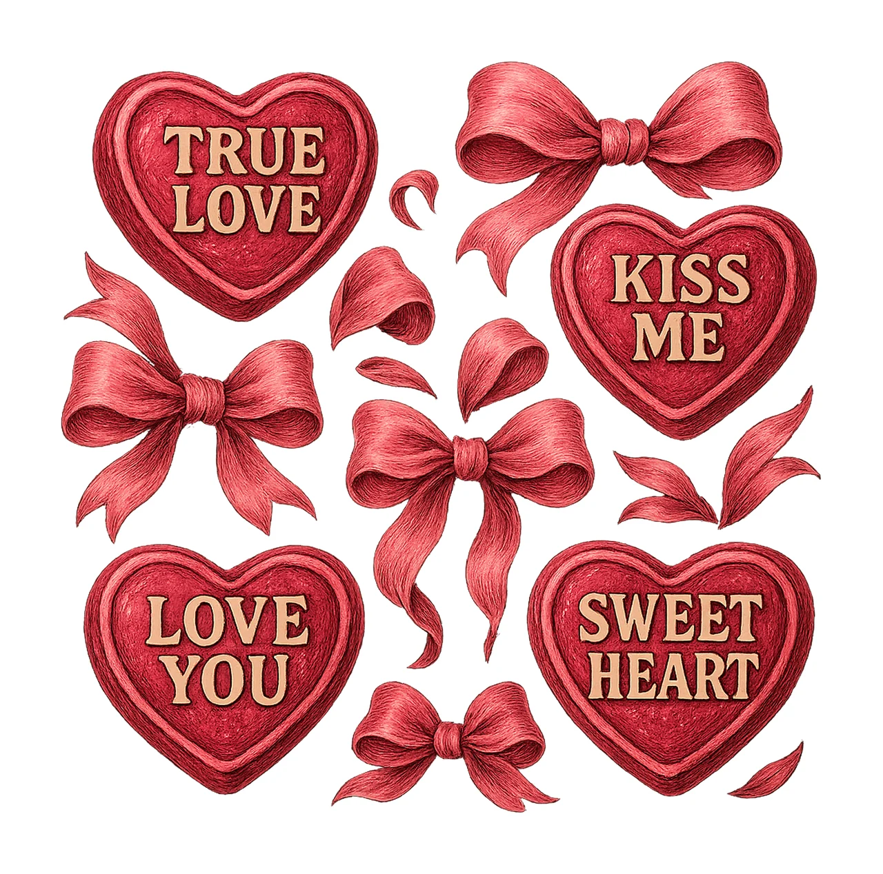 Valentines Day Coquette Heart Retro Sublimation Design