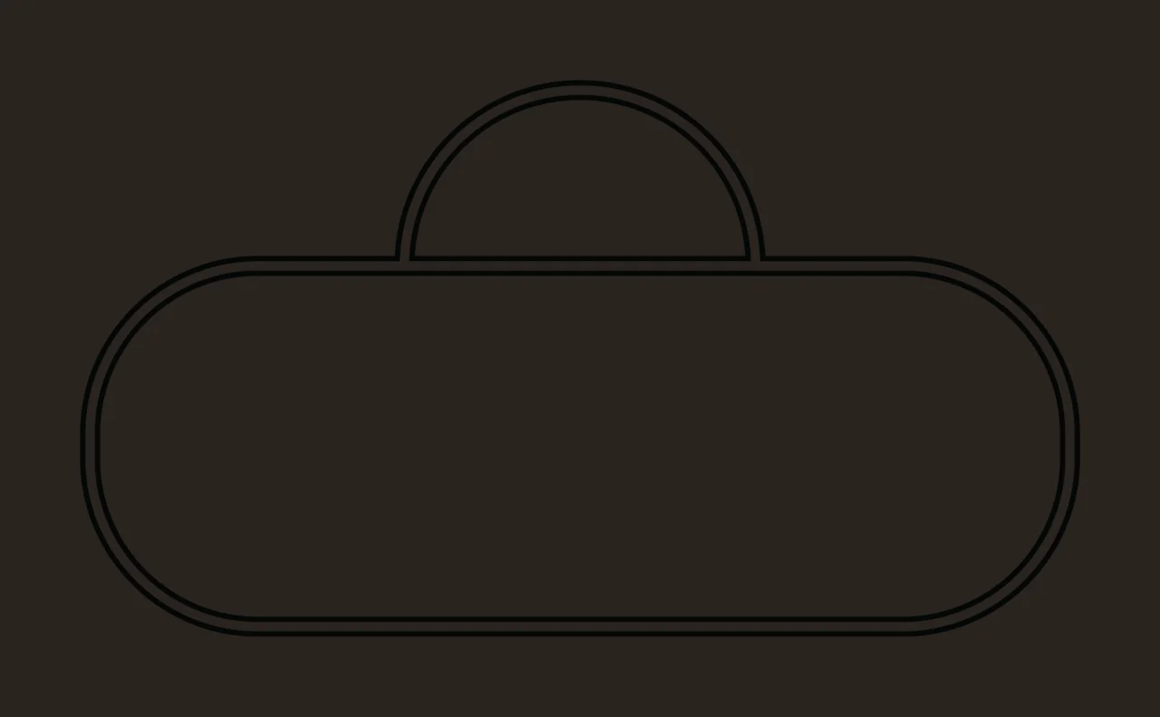 Minimalist Black Outline Of A Rounded Rectangular Handbag rectangle contrast preview thumbnail