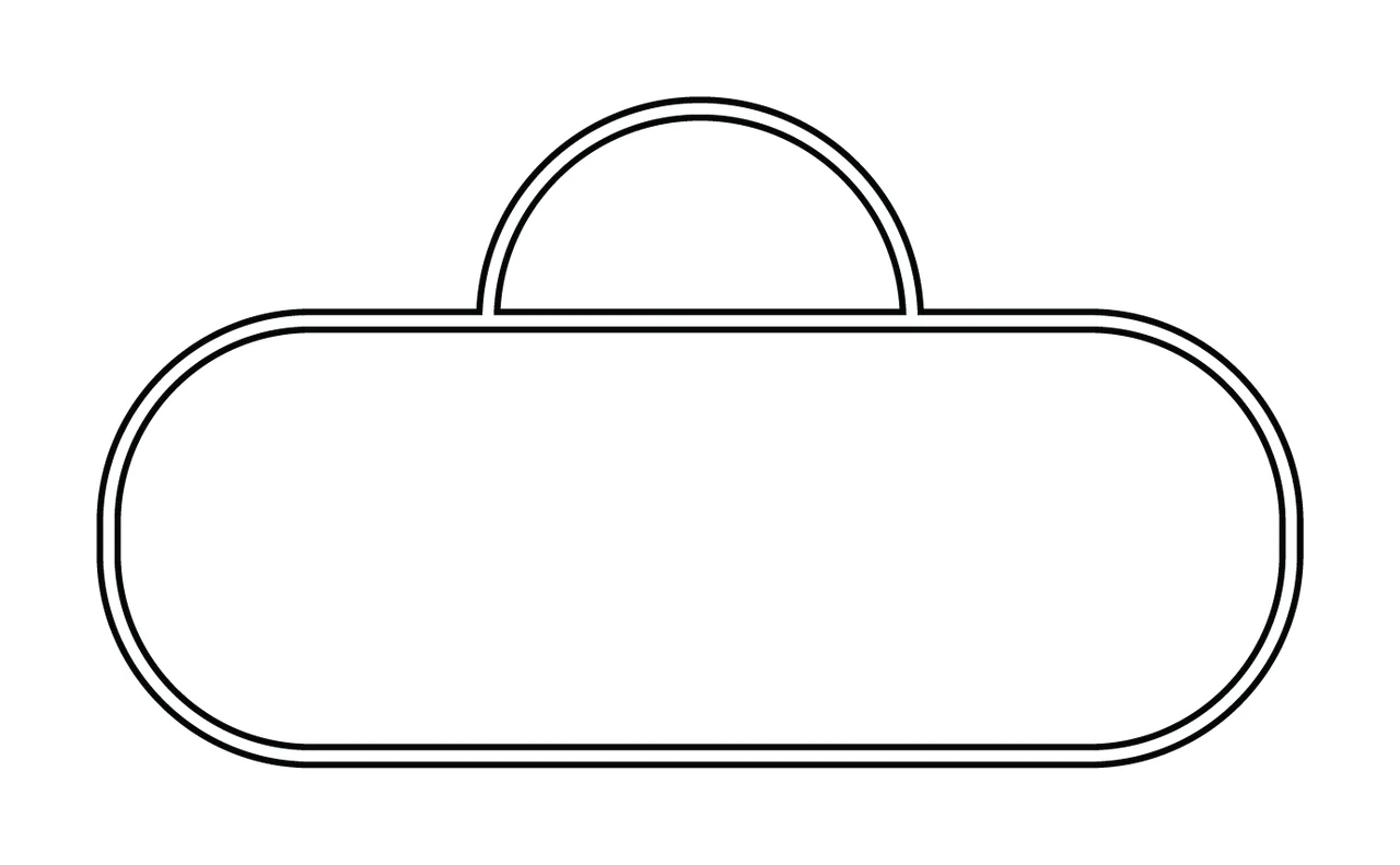 Minimalist Black Outline Of A Rounded Rectangular Handbag rectangle