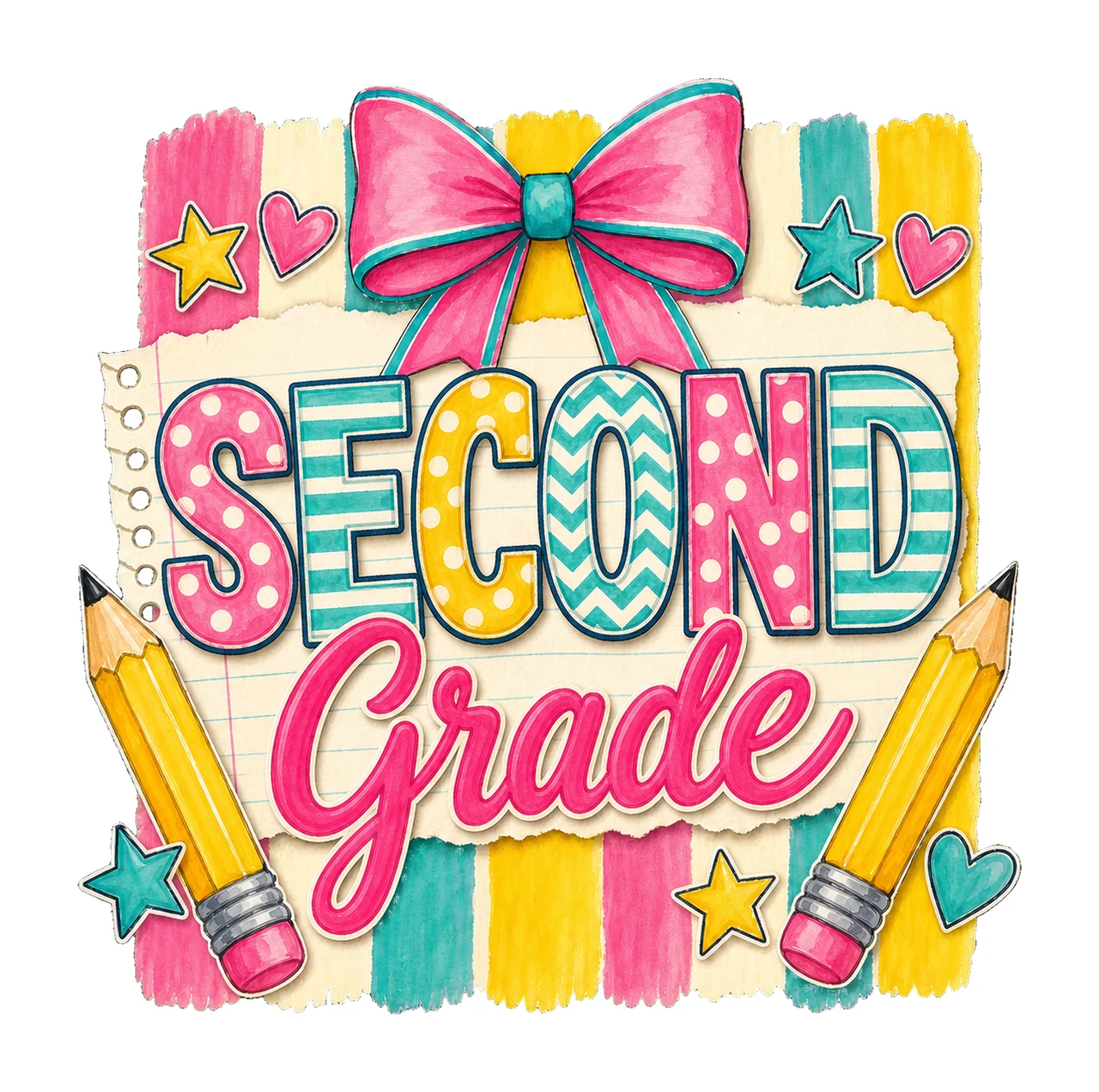 Striped Back To School Pre Kindergarten First Variation D