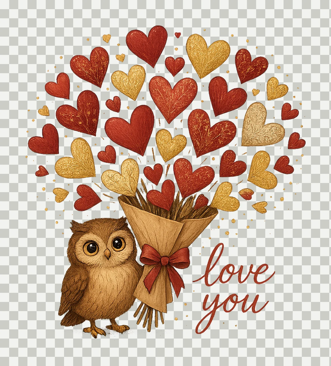 Romantic Valentines Day Cute Valentine Artwork Hearts XOXO transparency and detail preview thumbnail