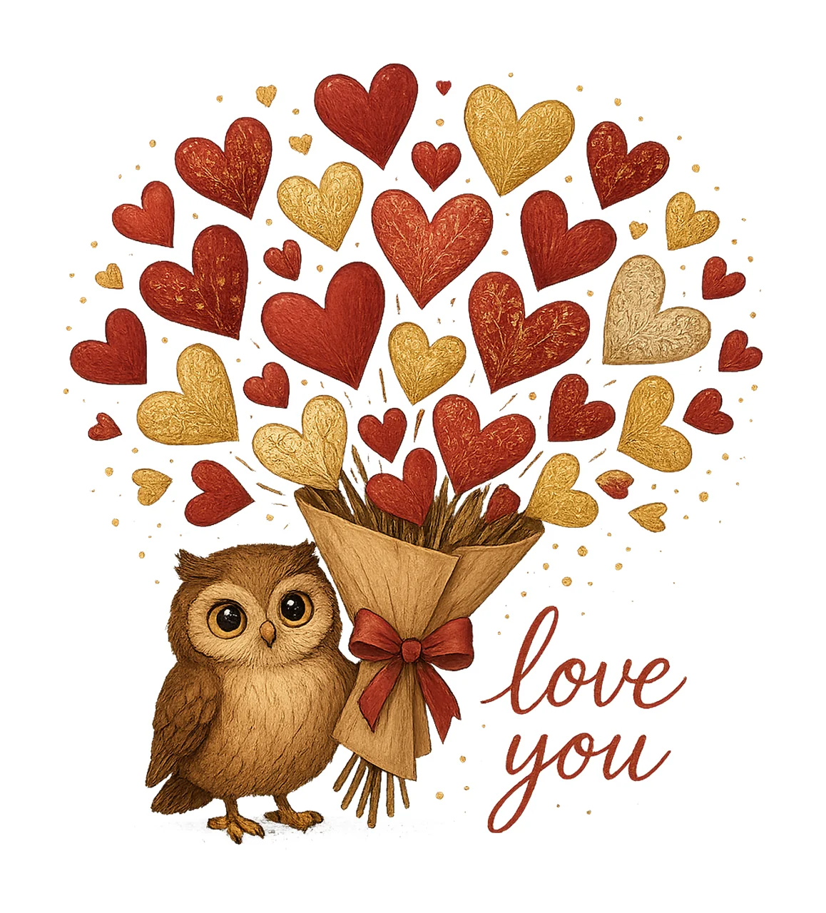 Romantic Valentines Day Cute Valentine Artwork Hearts XOXO