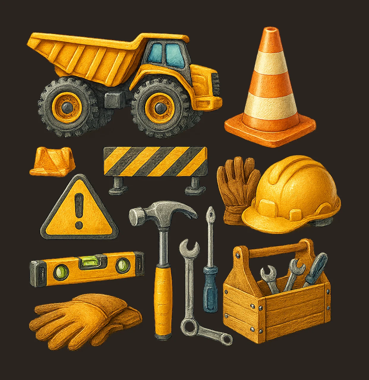 Construction Collage Kids Construction Shirt Design contrast preview thumbnail