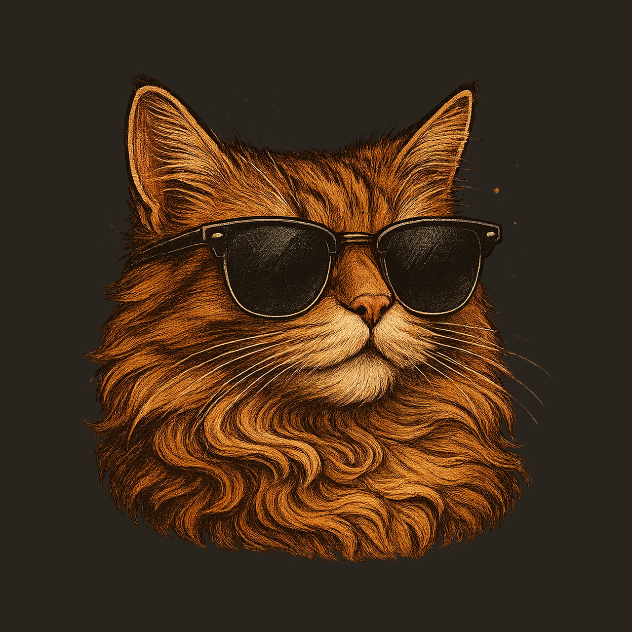 Cool Cats Rustic Artwork Watercolor Kitten Art High Quality contrast preview thumbnail