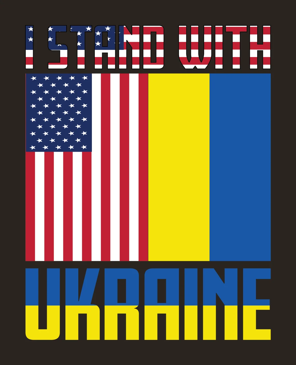 I Stand With Ukraine Rectangular Text rectangle typographic contrast preview thumbnail
