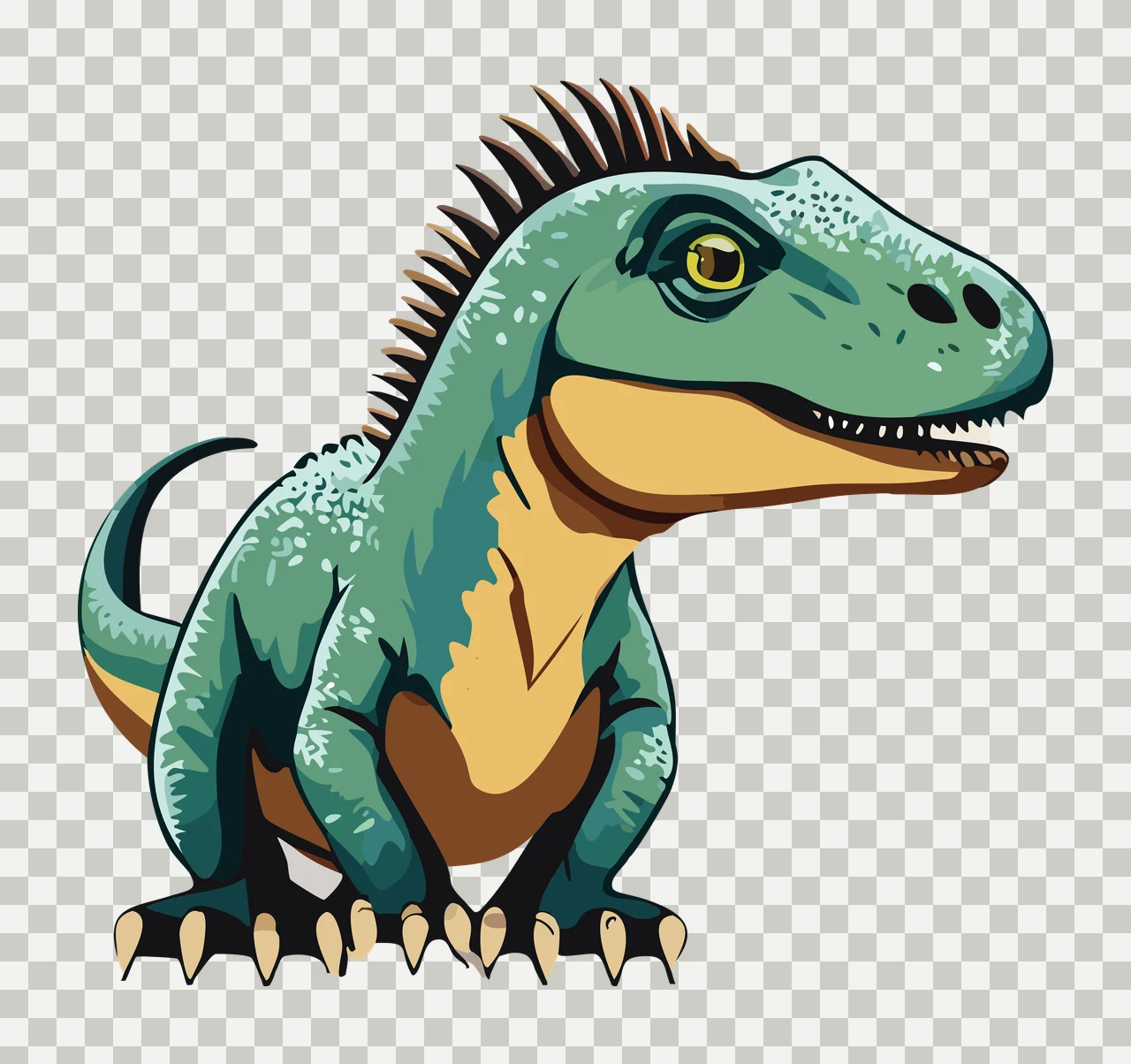 Dinosaur Small Silhouette Profile View standing black white transparency and detail preview thumbnail