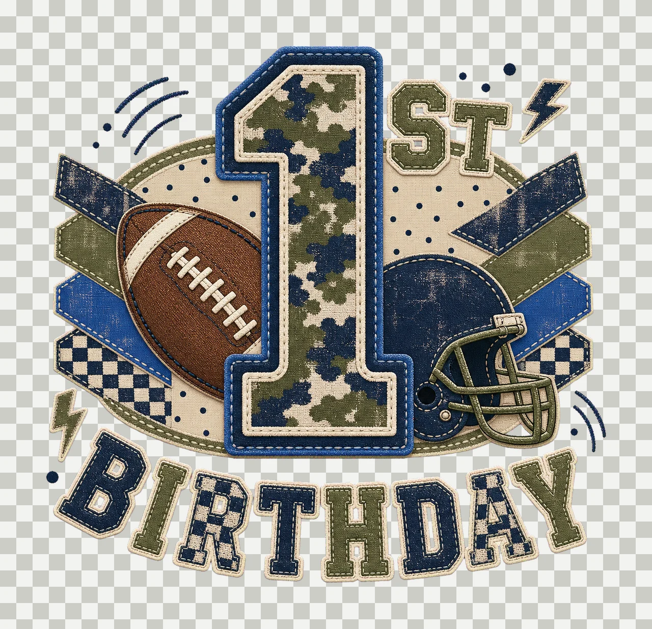 Star Camo Football Birthday age 01 transparency and detail preview thumbnail