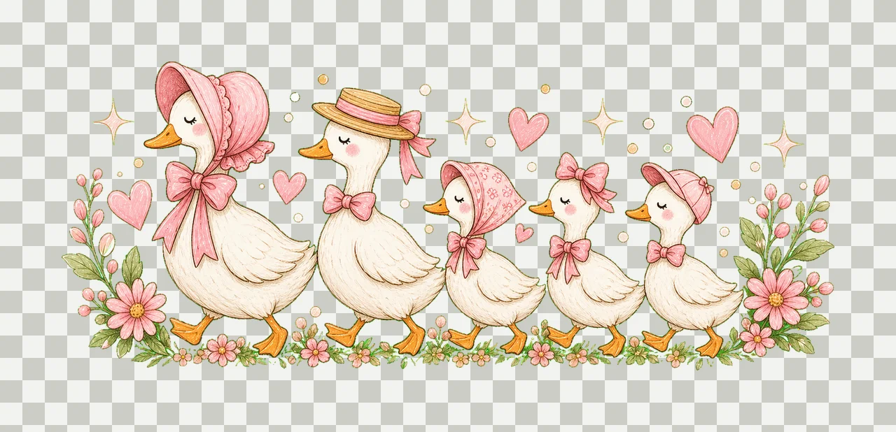 Vintage Mama Goose Preppy Mom Coquette Design Preppy Goose transparency and detail preview thumbnail