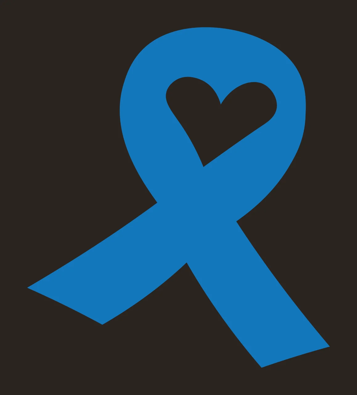 Ribbon Awareness With Heart And Shape In Black contrast preview thumbnail