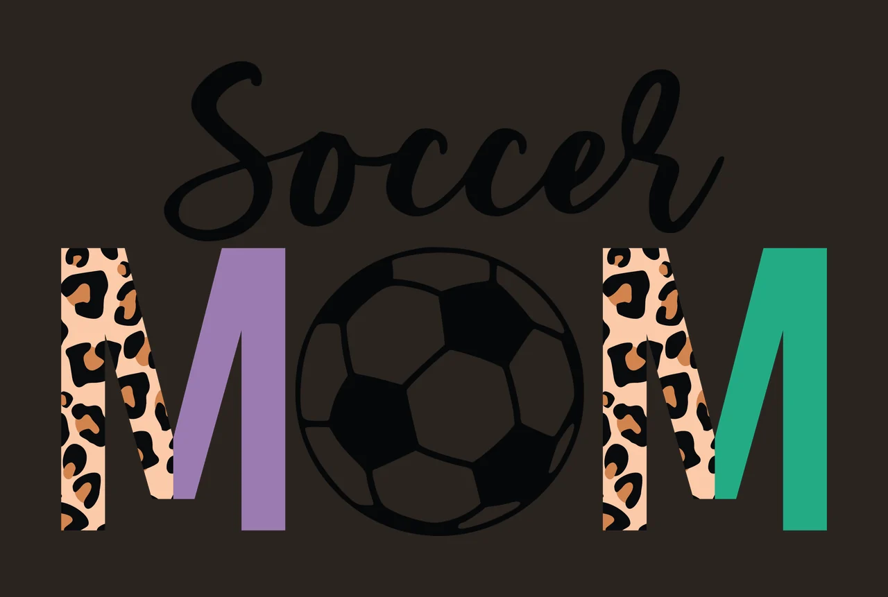 Soccer Mom Leopard Black Print Text Graphic ball white typography contrast preview thumbnail