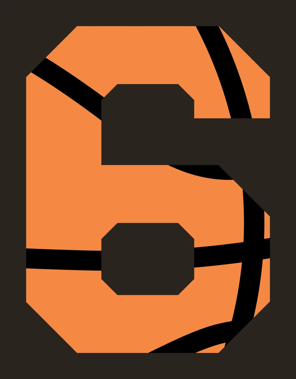 Number 6 The Six In A Bold Blocky black white digit typography contrast preview thumbnail