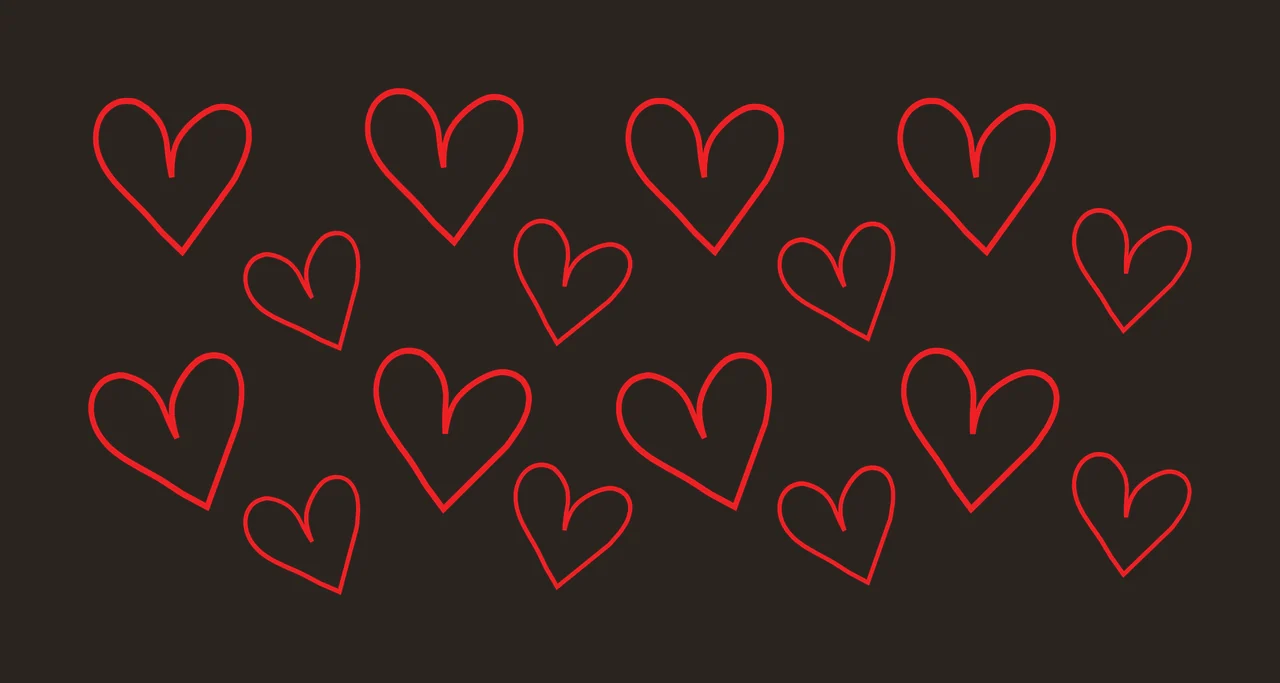 Line Art Illustration of Hand-drawn red heart doodles with white background contrast preview thumbnail