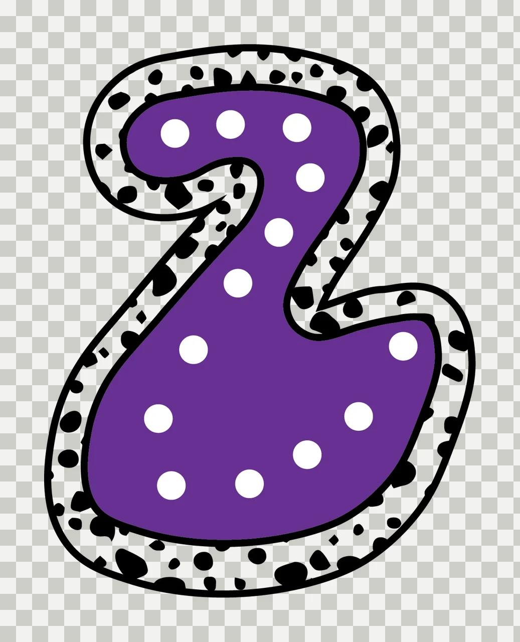 Dalmatian Dots Font Race Doodle Character 21 racing checkered flag transparency and detail preview thumbnail
