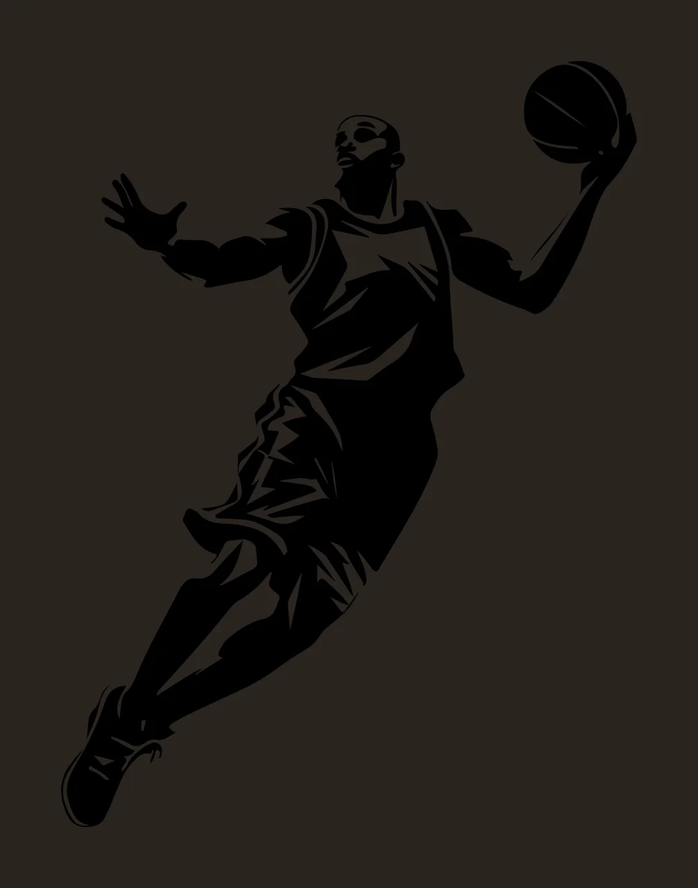 Player Basketball Jumping Silhouette With Ball jersey shorts contrast preview thumbnail