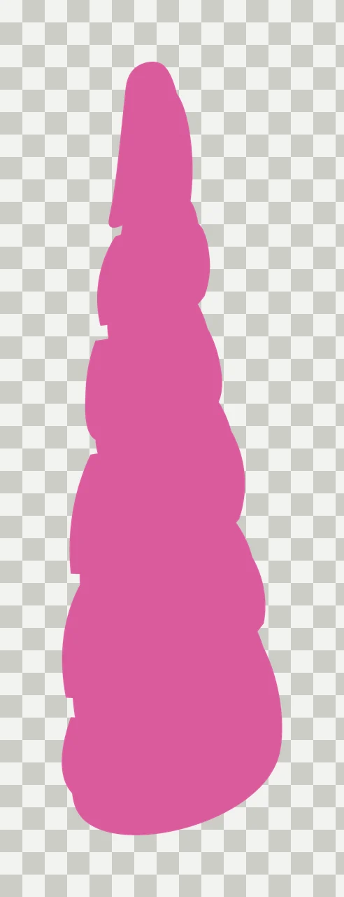 Black Silhouette Of A Tapering Spiral Horn tapered shape minimalist transparency and detail preview thumbnail