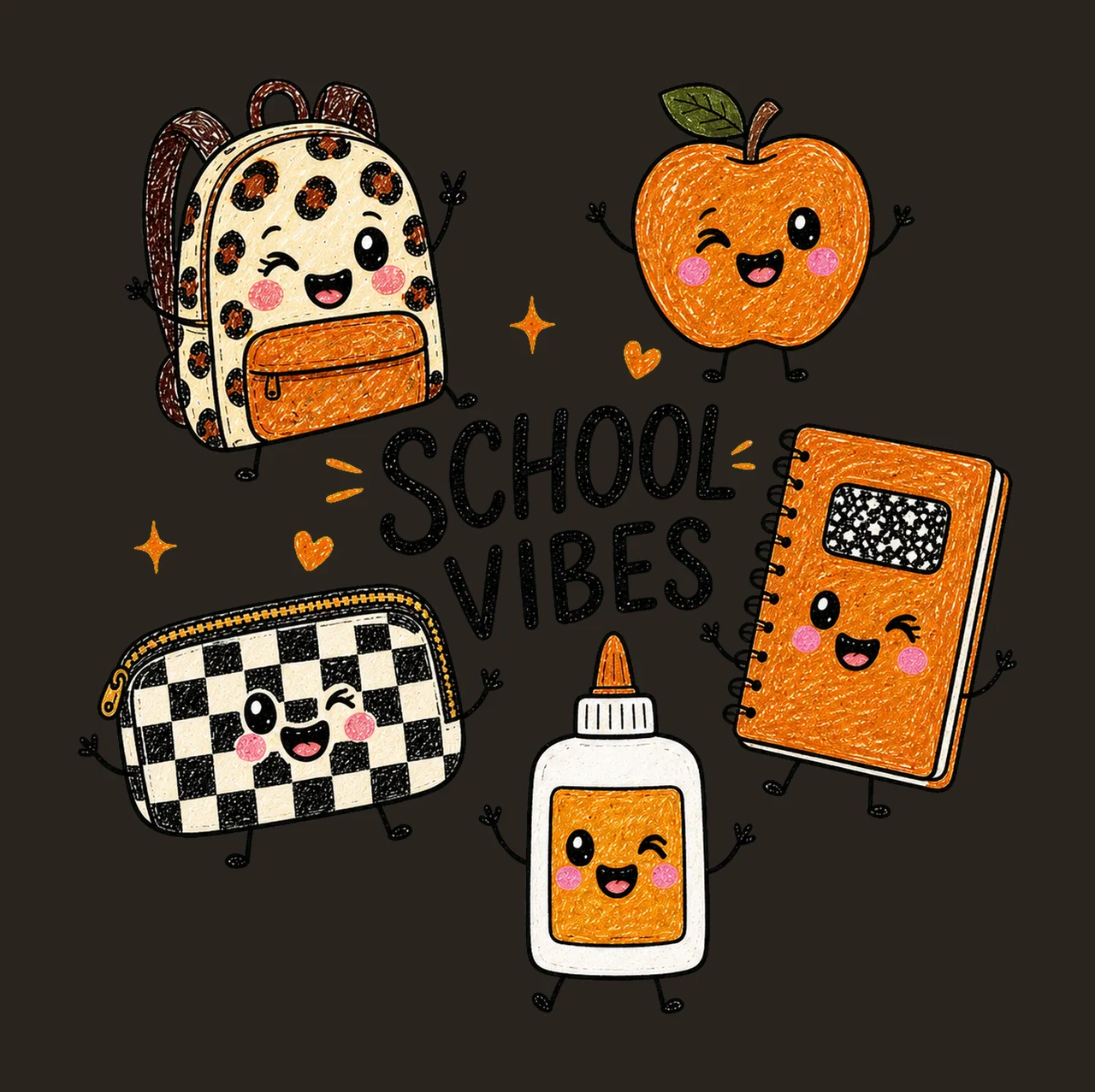School Doodle Teacher Life Be Kind Teacher Variation B contrast preview thumbnail