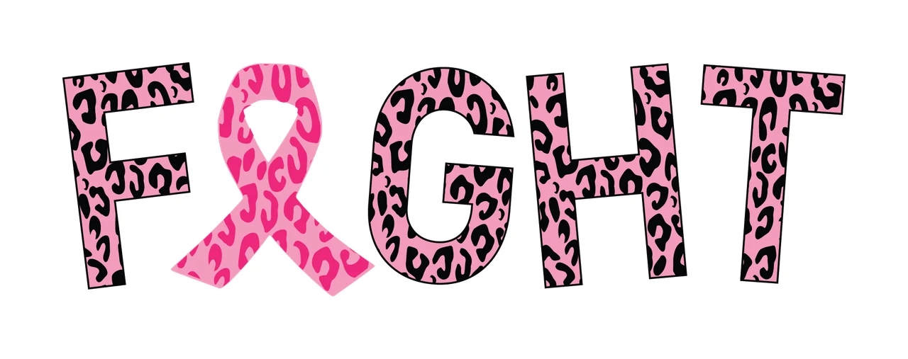 Fight Typography With Ribbon Awareness Symbol minimalist black