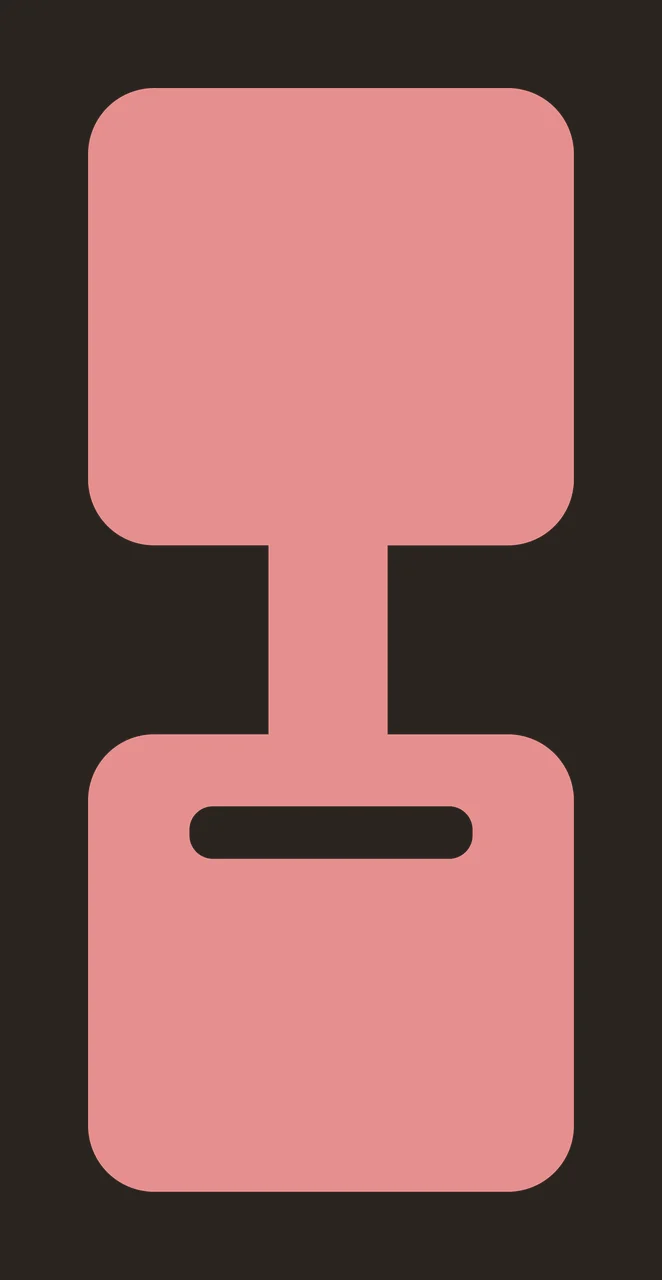 Abstract geometric icon Illustration with two rounded rectangles, vertical connecting bar and horizontal cutout in pink contrast preview thumbnail