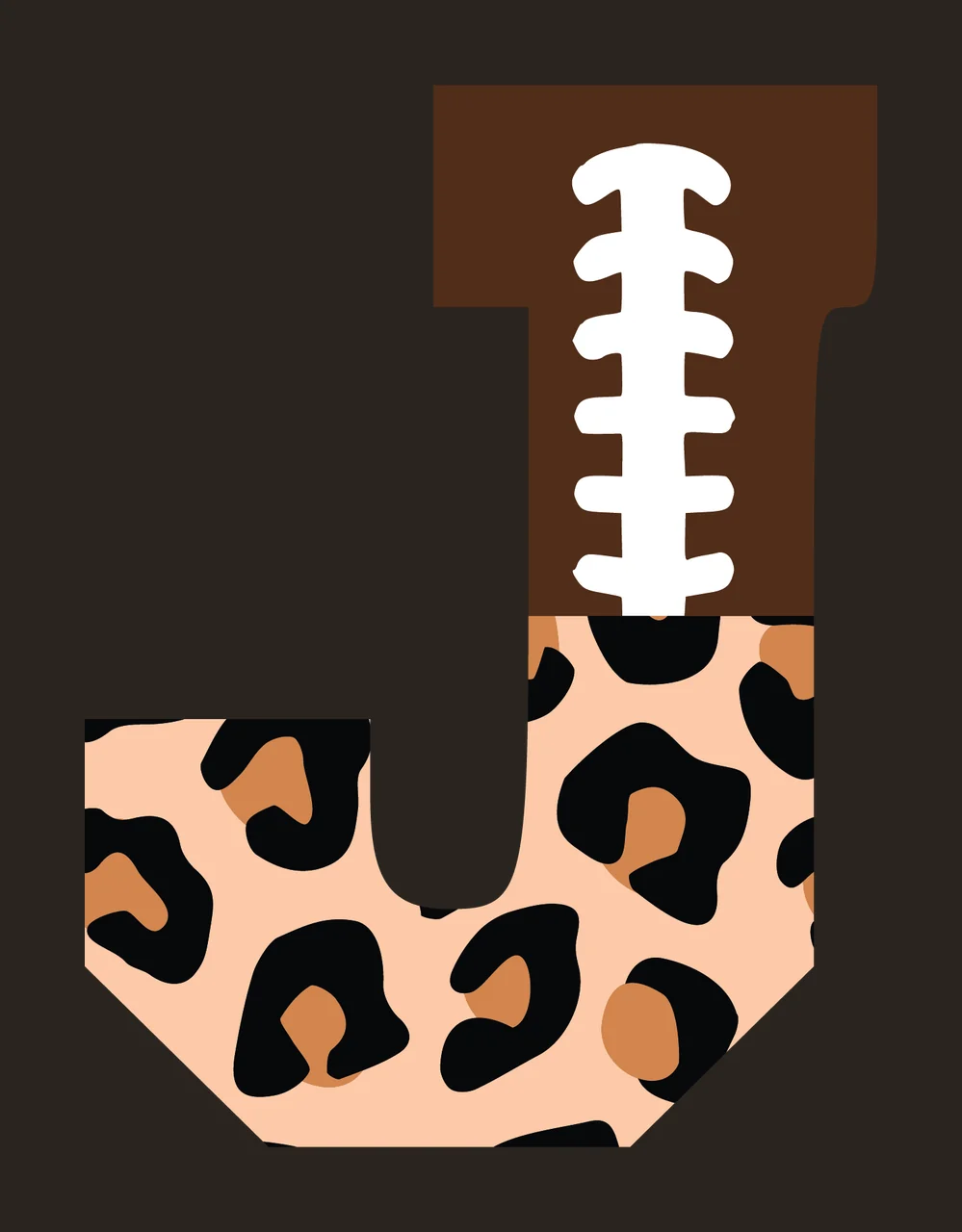 Football Font Half Leopard Character 34 american gridiron touchdown contrast preview thumbnail