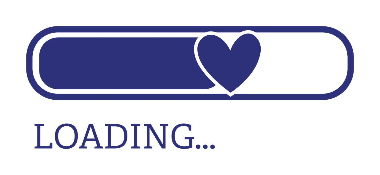 Loading Bar Graphic With A Heart Shape icon black white symbol