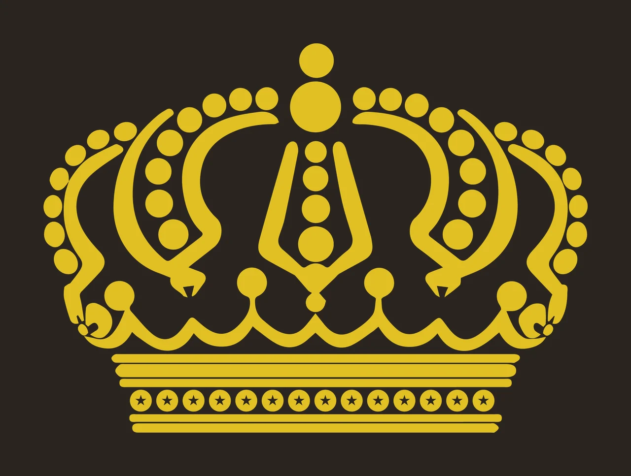 Black Crown With Stars And Circles Decorating Plain circle contrast preview thumbnail