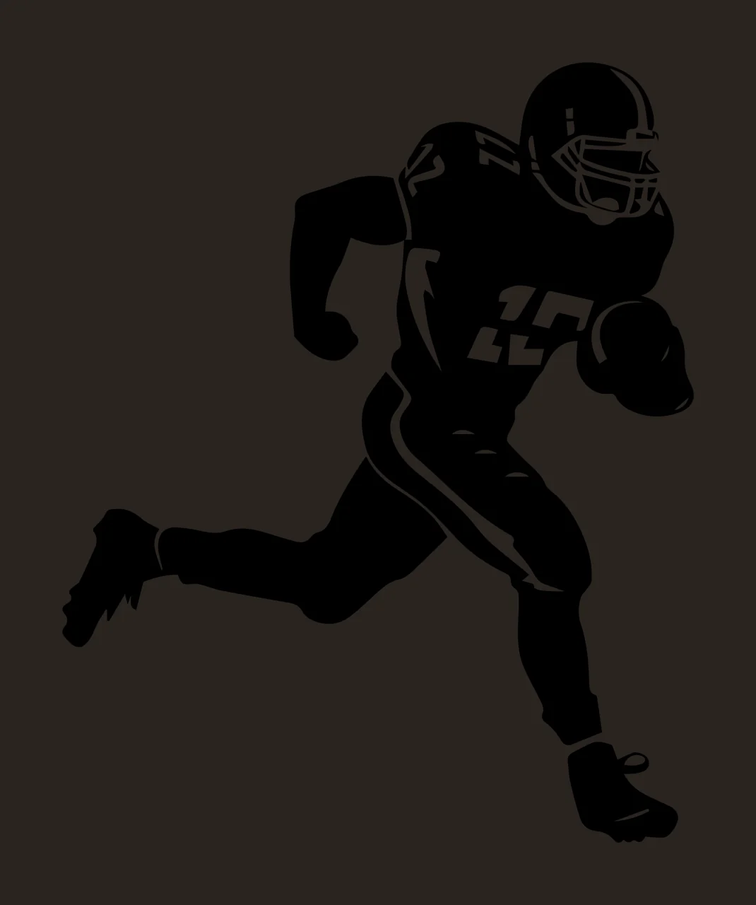 Player Black Silhouette Of A Running Holding Ball helmet clean graphic contrast preview thumbnail