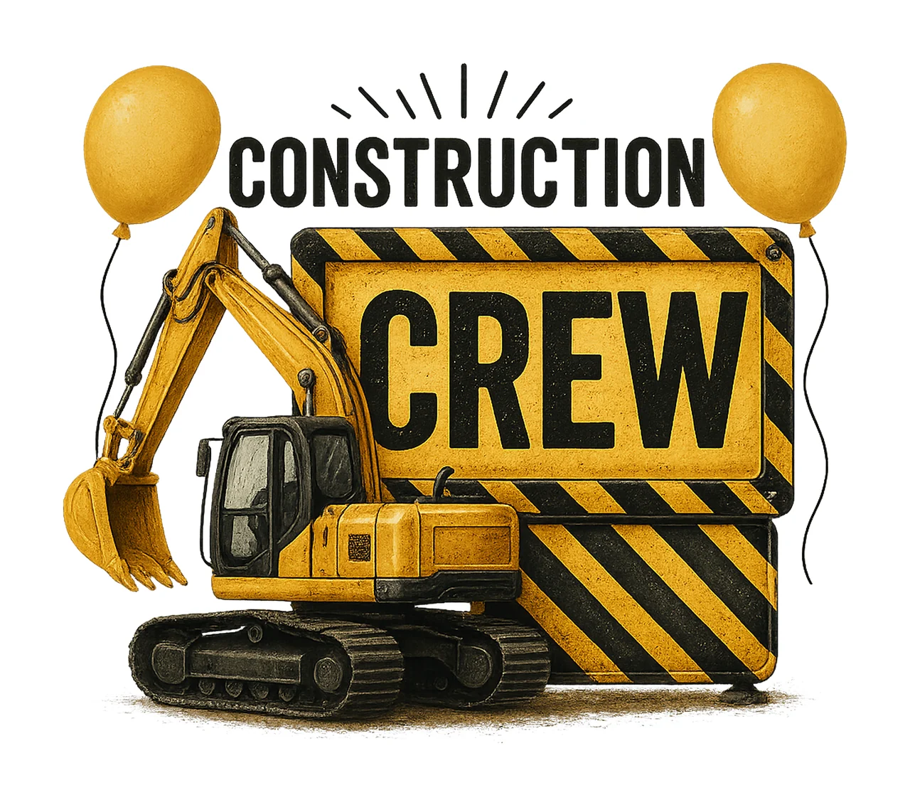Construction Crew Artwork Family shirt Design Variation B