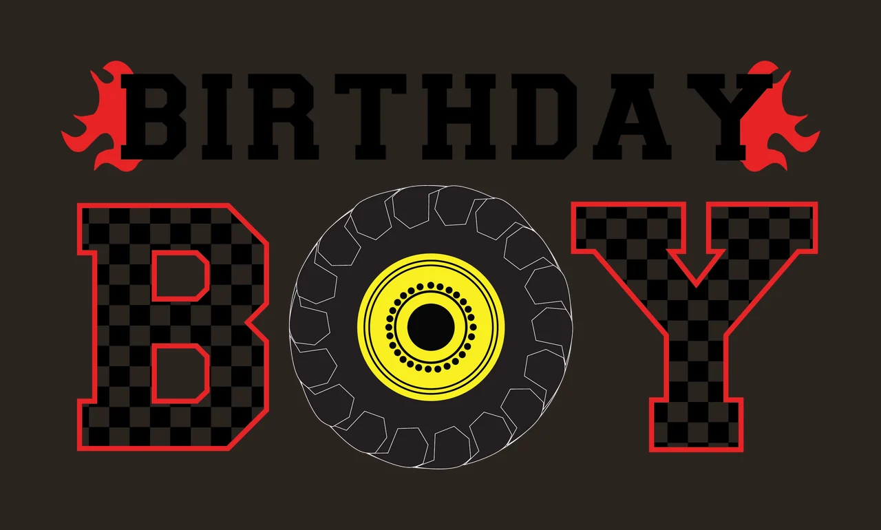 Birthday Boy Text With Checkered Pattern Celebrate letters contrast preview thumbnail