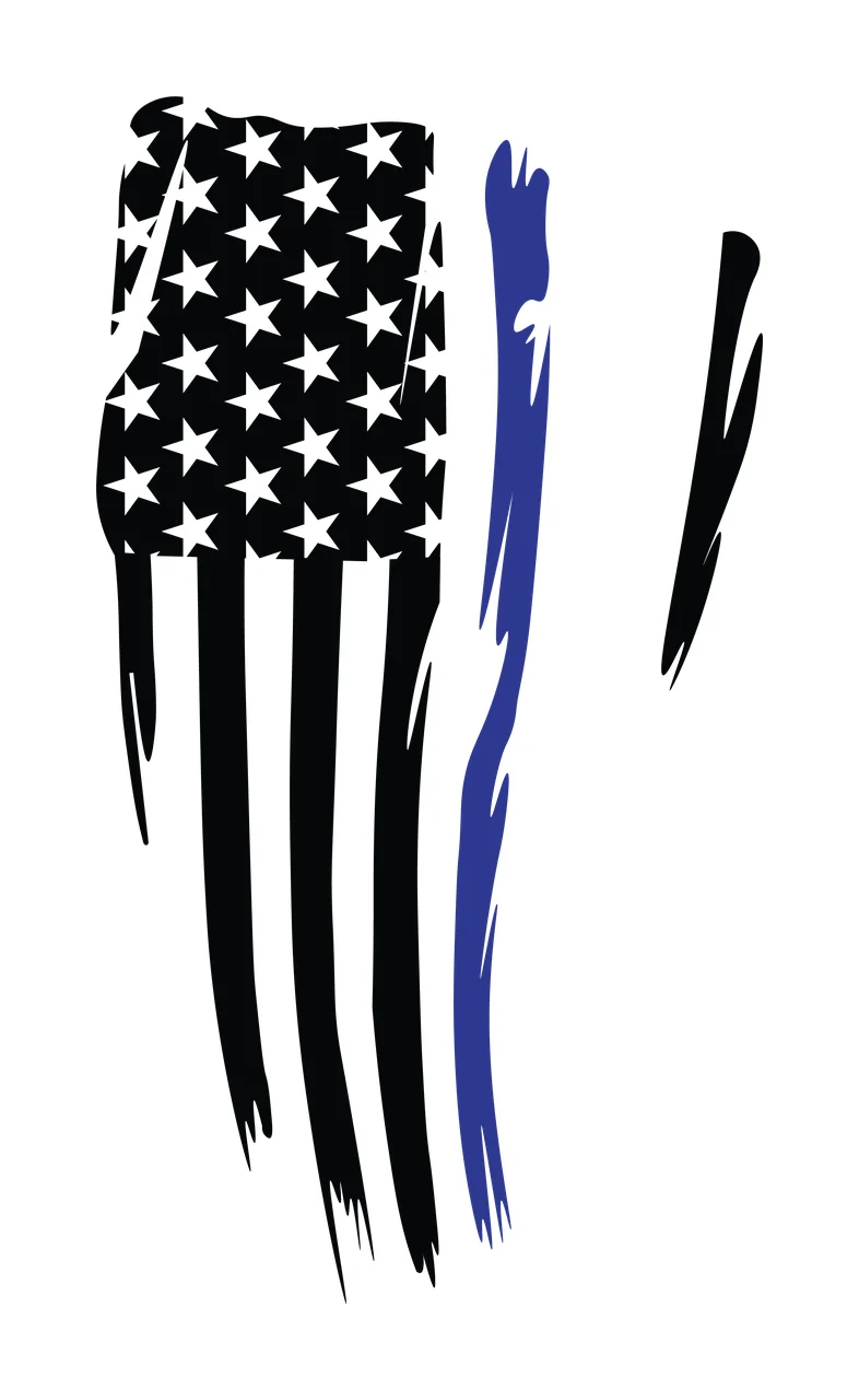 Flag Vertical Pattern With Stars And Thin Torn stripes edges