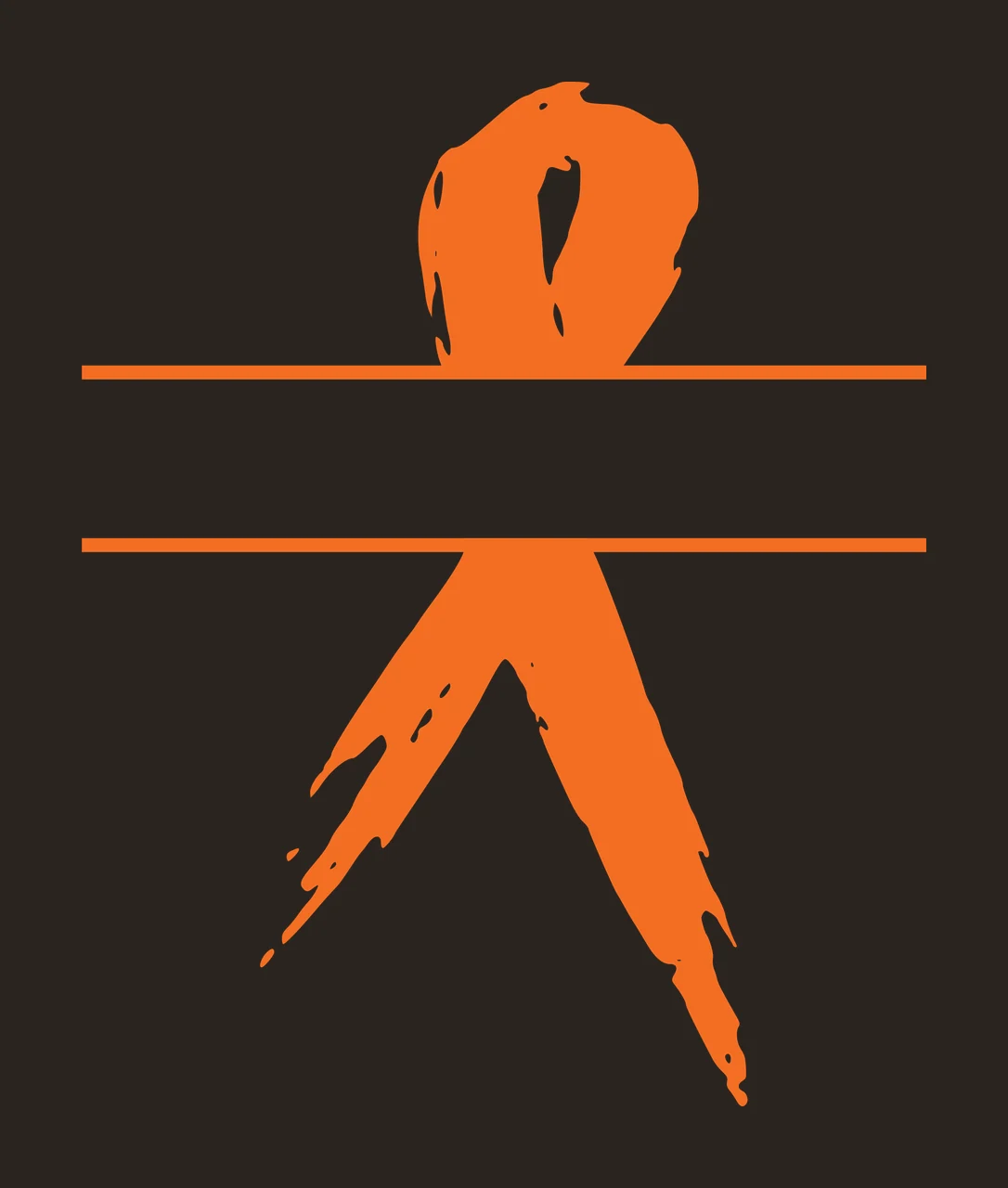 Awareness Black Ribbon With A Wide Horizontal White brush stroke contrast preview thumbnail