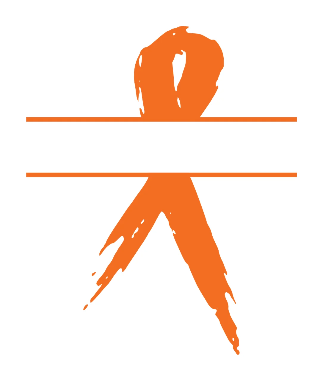 Awareness Black Ribbon With A Wide Horizontal White brush stroke