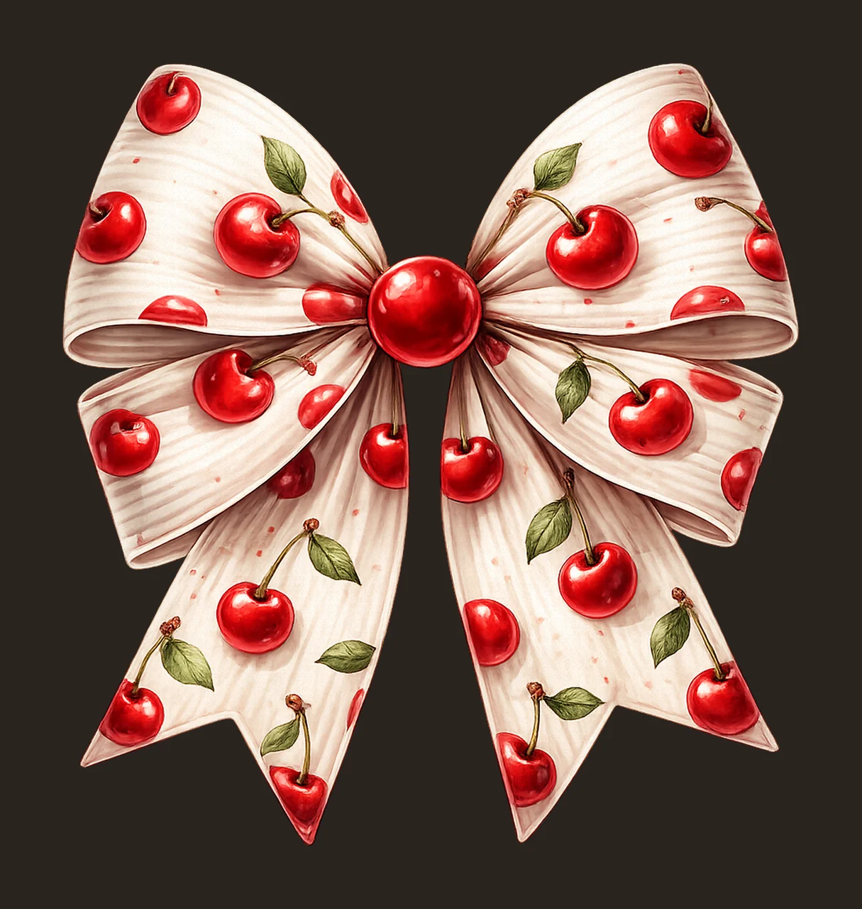Retro Cherry Coquette Bow Cute Sublimation Design Cherry contrast preview thumbnail