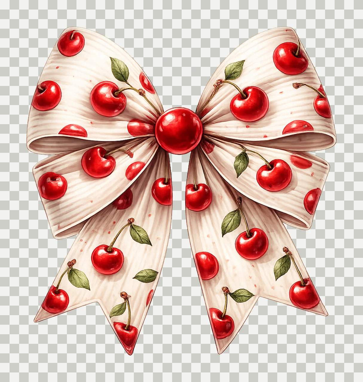 Retro Cherry Coquette Bow Cute Sublimation Design Cherry transparency and detail preview thumbnail