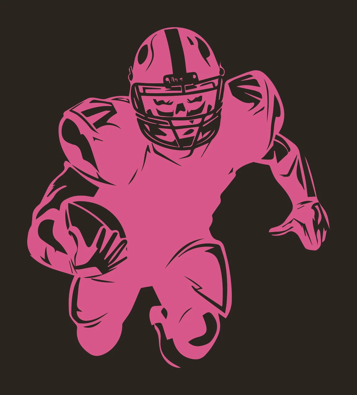 Football Player Running Graphic Illustration Helmet Jersey contrast preview thumbnail