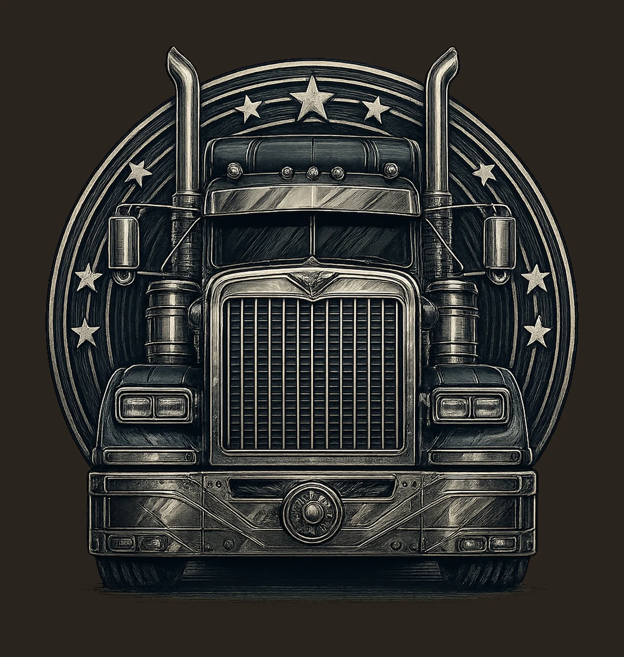 Semi truck driver dad Artwork trucker design cool dad shirt contrast preview thumbnail