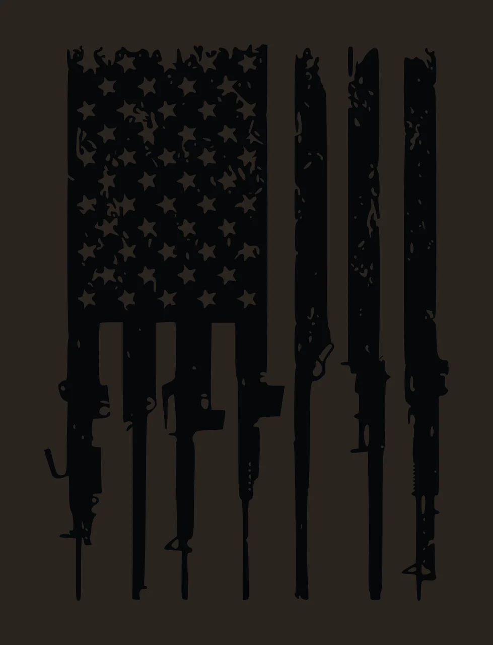 Gun Flag Vertical Rifle Silhouettes Forming A Distressed rifles contrast preview thumbnail
