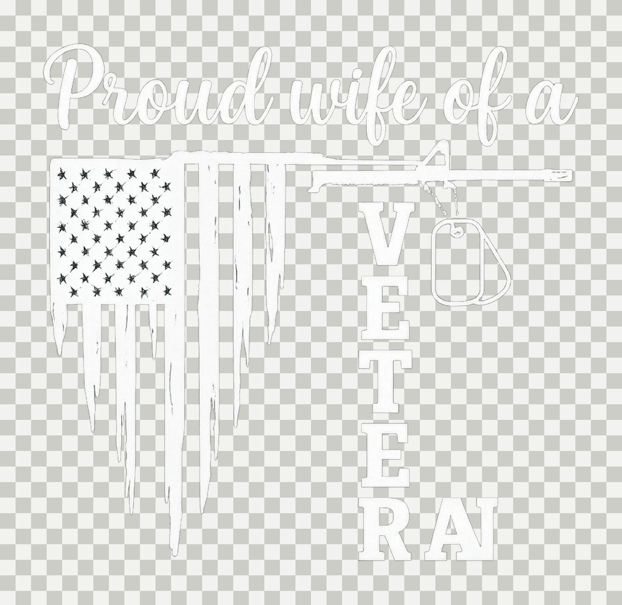 Proud Wife Of Veteran Shirt Military Wife Design Patriotic transparency and detail preview thumbnail