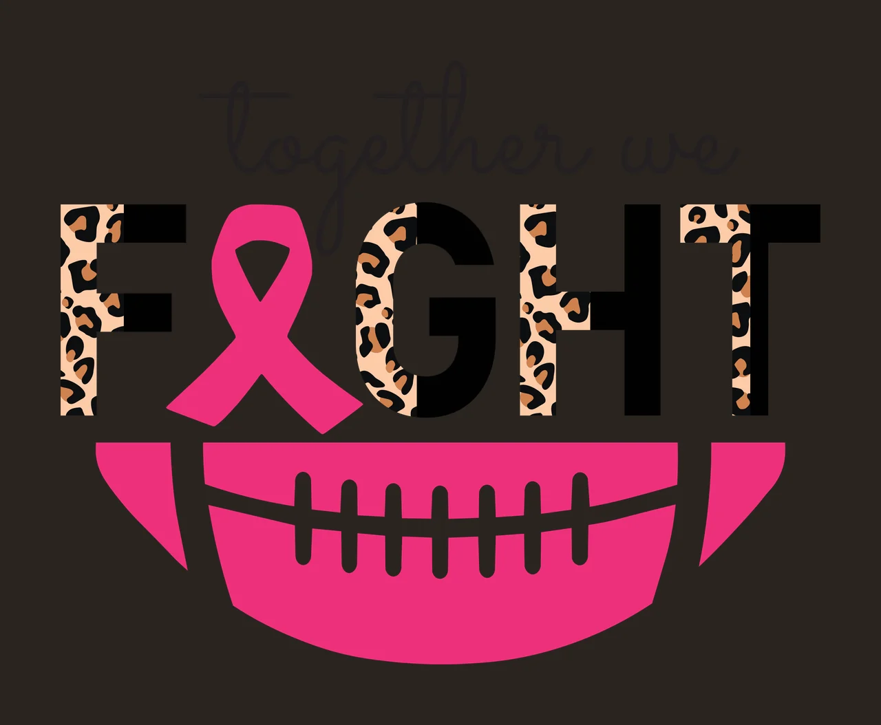 Football Together We Fight Ribbon Design support graphic symbol contrast preview thumbnail