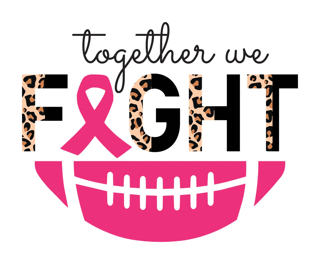 Football Together We Fight Ribbon Design support graphic symbol