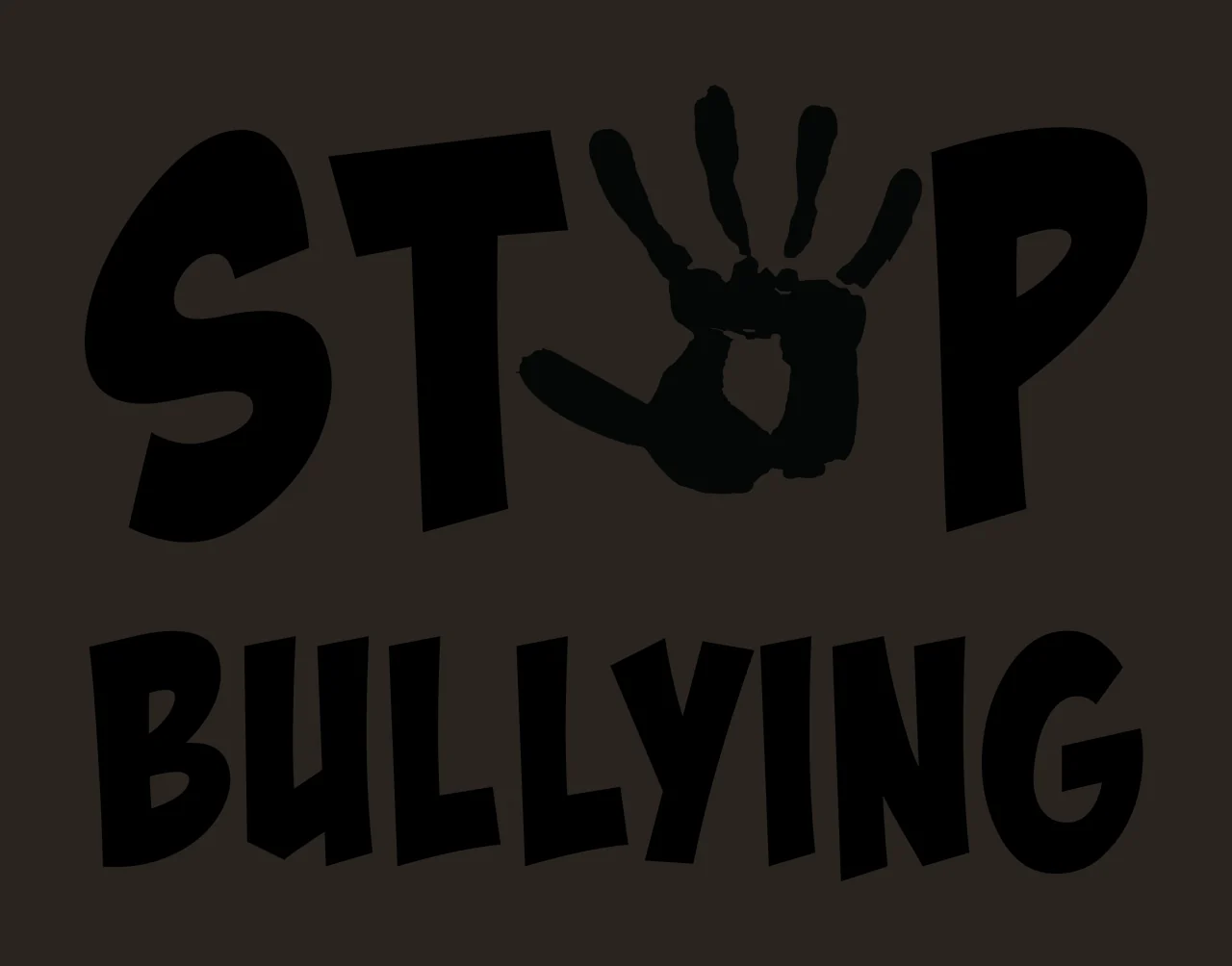Bullying Text With Handprint Icon Display typographic black contrast preview thumbnail