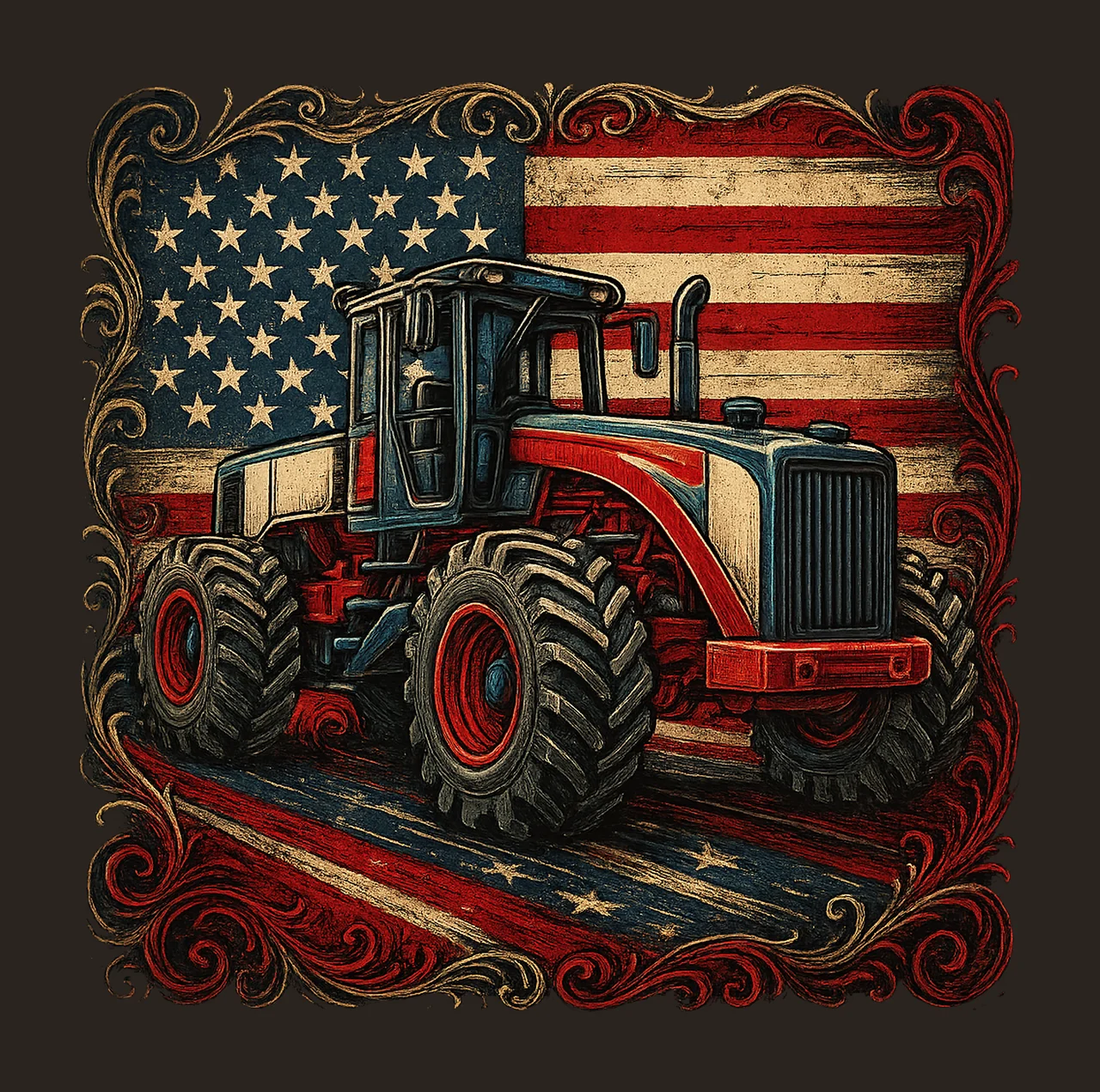 American truck sublimation design patriotic USA Artwork contrast preview thumbnail