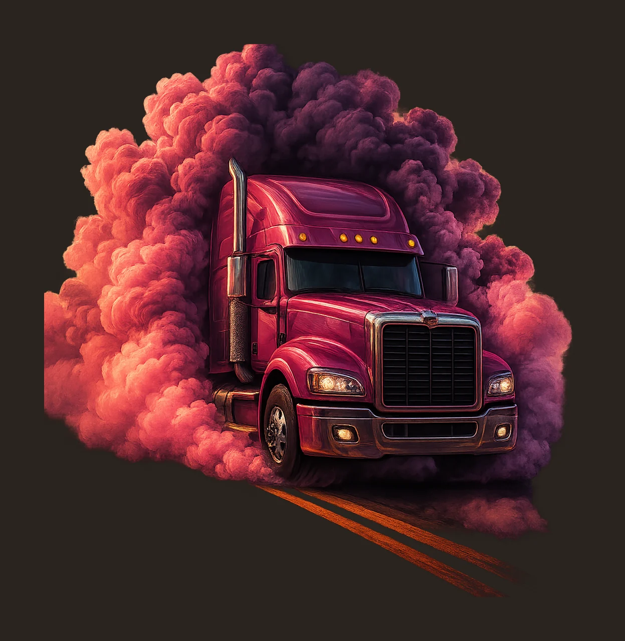 3D Pink Semi Truck Tumbler Wrap 20oz Straight Sublimation contrast preview thumbnail
