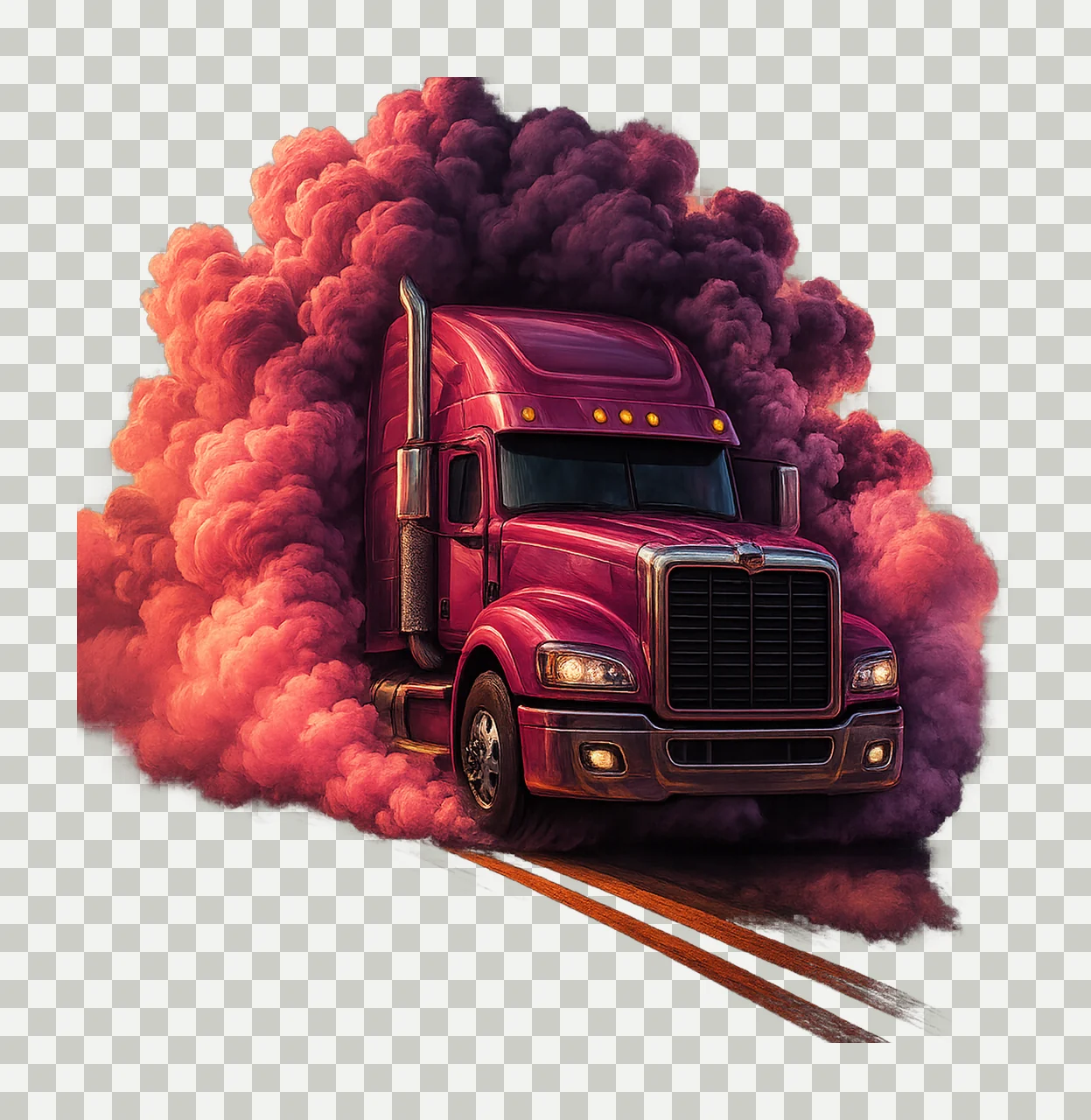 3D Pink Semi Truck Tumbler Wrap 20oz Straight Sublimation transparency and detail preview thumbnail