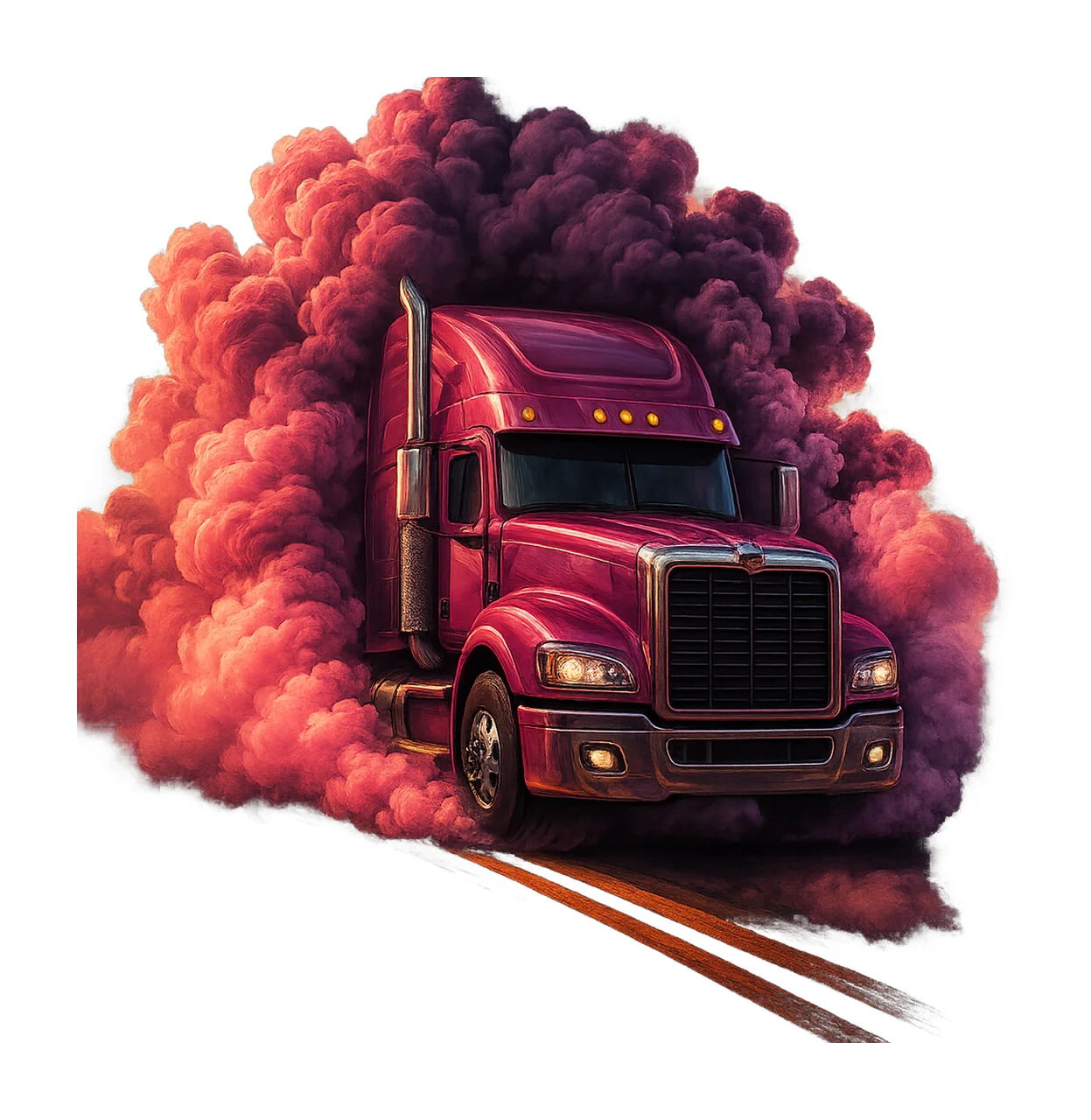 3D Pink Semi Truck Tumbler Wrap 20oz Straight Sublimation