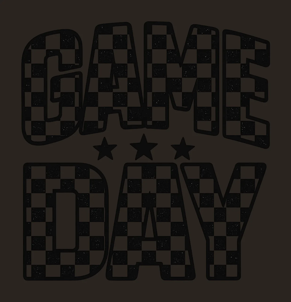 Checkered Typography With Pattern And Stars In Black contrast preview thumbnail