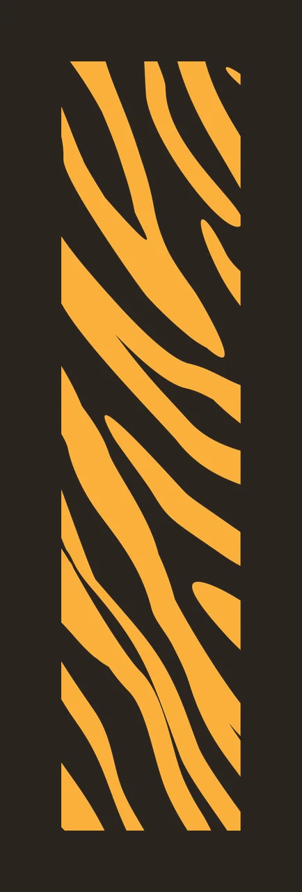 Tiger print pattern strip Illustration with tiger stripes, wavy lines, animal pattern and vertical strip in orange and white contrast preview thumbnail